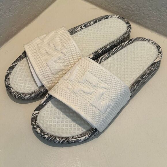 APL Mens Size 13 Techloom Slides Sandals White Black Marble Comfort Summer Pool main image 6